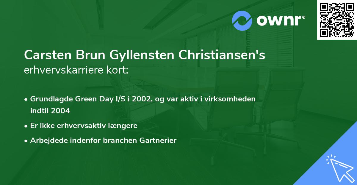 Carsten Brun Gyllensten Christiansen's erhvervskarriere kort