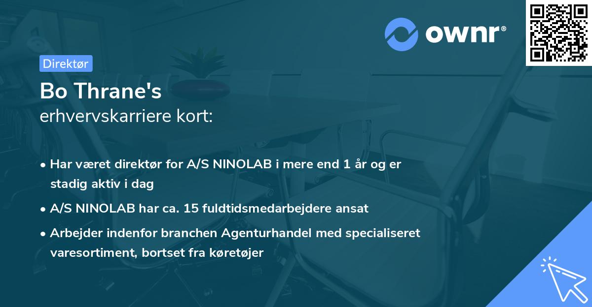 Bo Thrane's erhvervskarriere kort