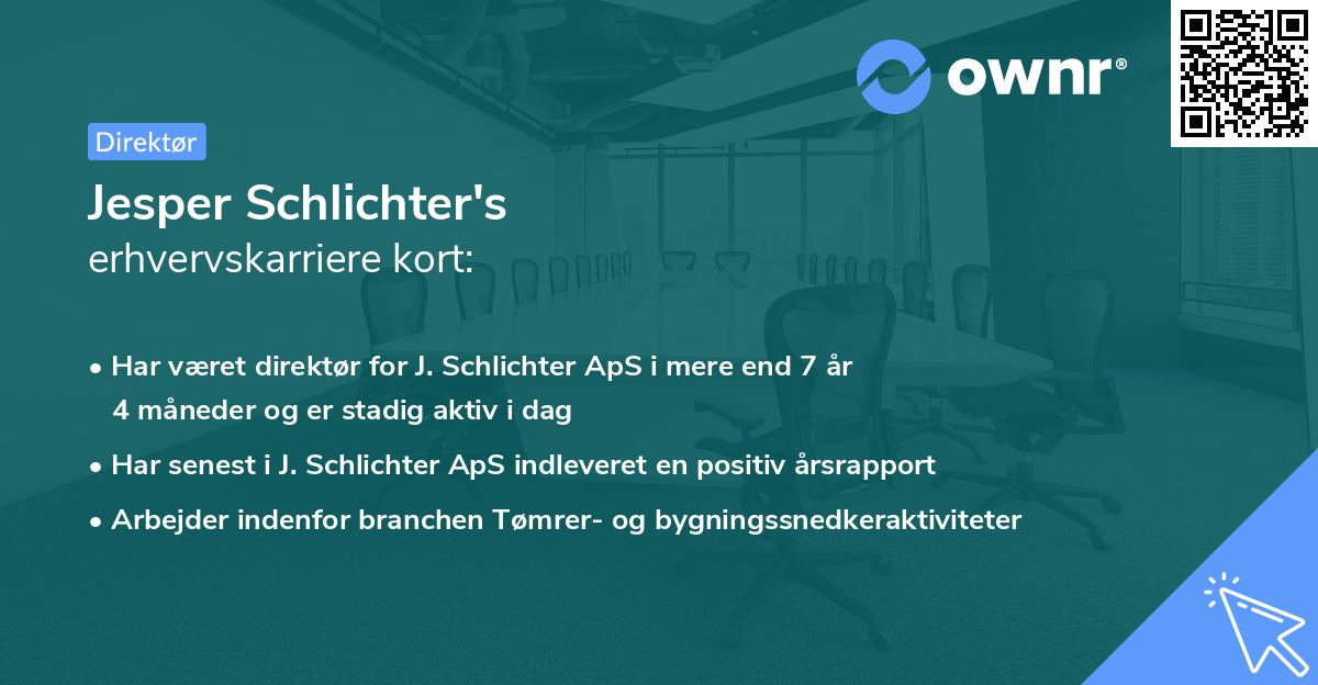 Jesper Schlichter's erhvervskarriere kort