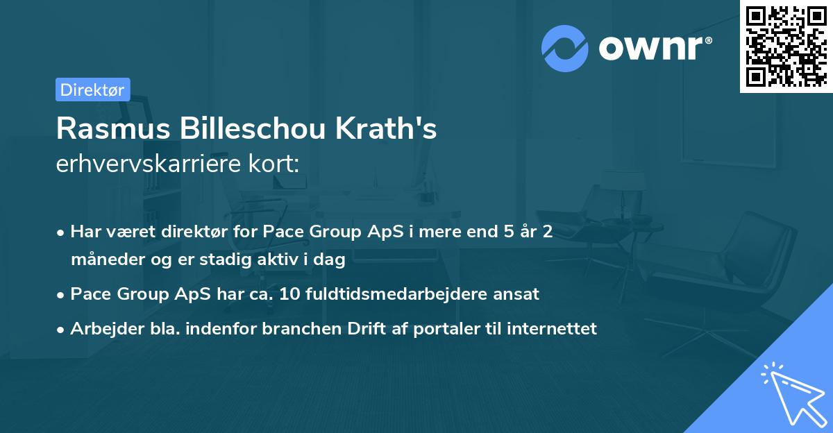 Rasmus Billeschou Krath's erhvervskarriere kort