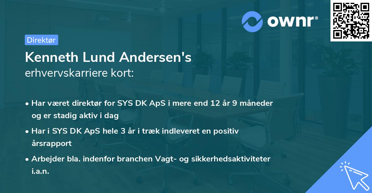 Kenneth Lund Andersen's erhvervskarriere kort