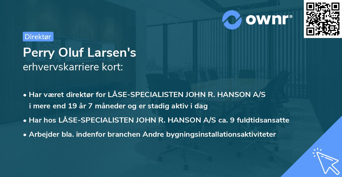 Perry Oluf Larsen's erhvervskarriere kort