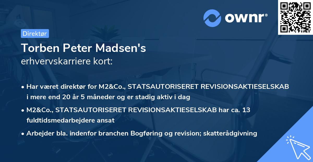 Torben Peter Madsen's erhvervskarriere kort