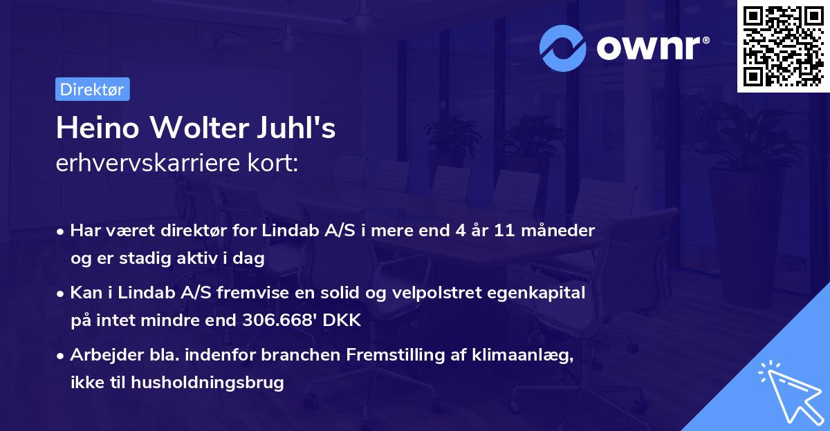 Heino Wolter Juhl's erhvervskarriere kort
