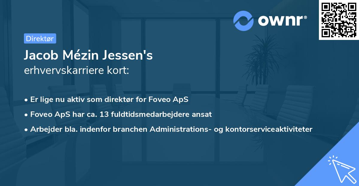 Jacob Mézin Jessen's erhvervskarriere kort