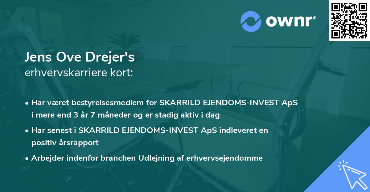Jens Ove Drejer's erhvervskarriere kort