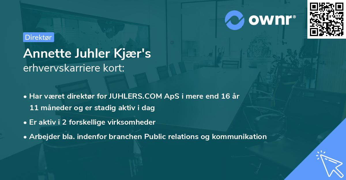 Annette Juhler Kjær's erhvervskarriere kort
