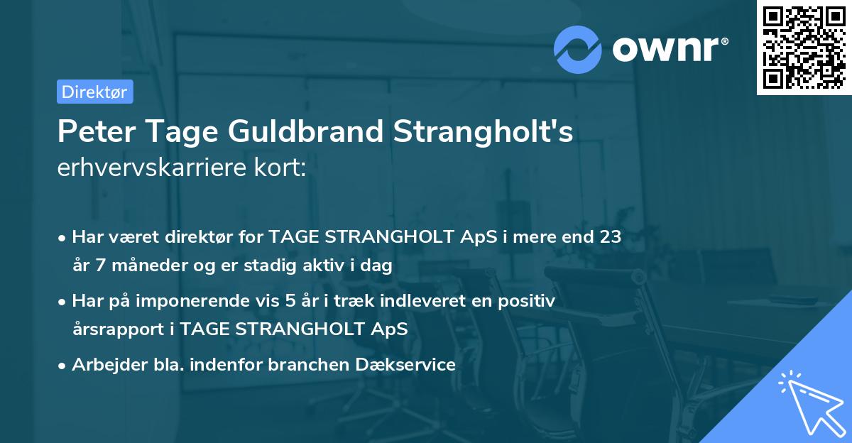 Peter Tage Guldbrand Strangholt's erhvervskarriere kort