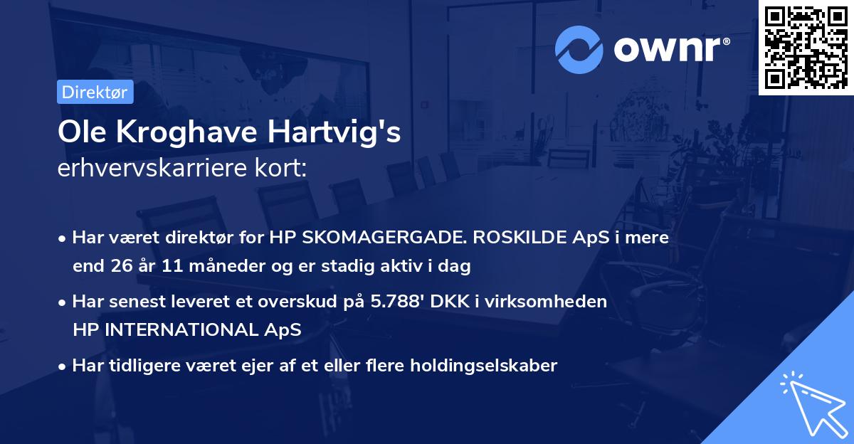 Ole Kroghave Hartvig's erhvervskarriere kort