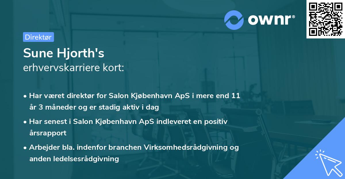 Sune Hjorth's erhvervskarriere kort