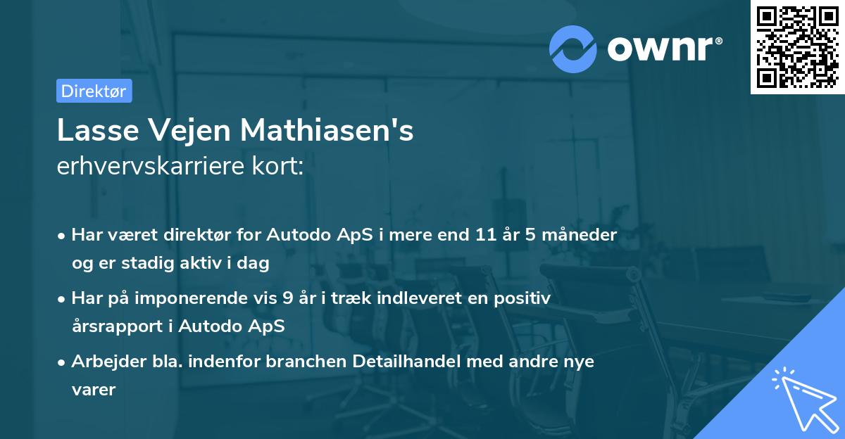 Lasse Vejen Mathiasen's erhvervskarriere kort