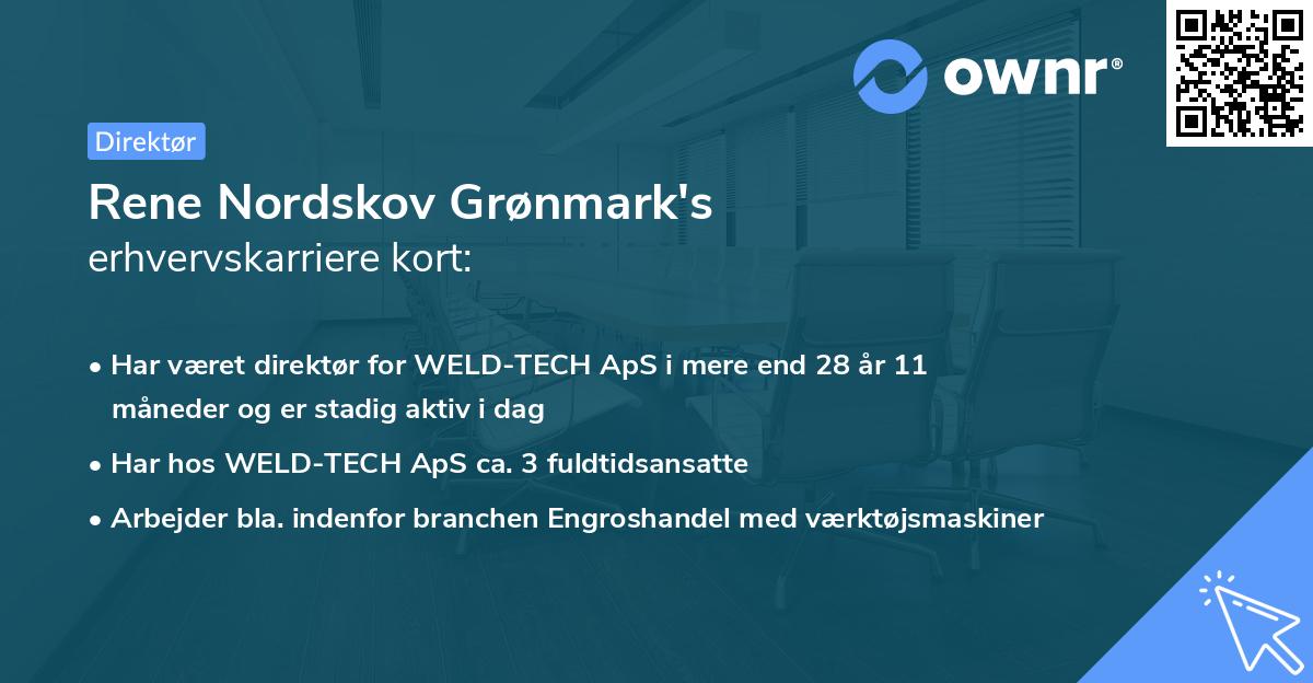 Rene Nordskov Grønmark's erhvervskarriere kort
