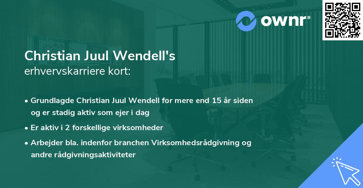 Christian Juul Wendell's erhvervskarriere kort