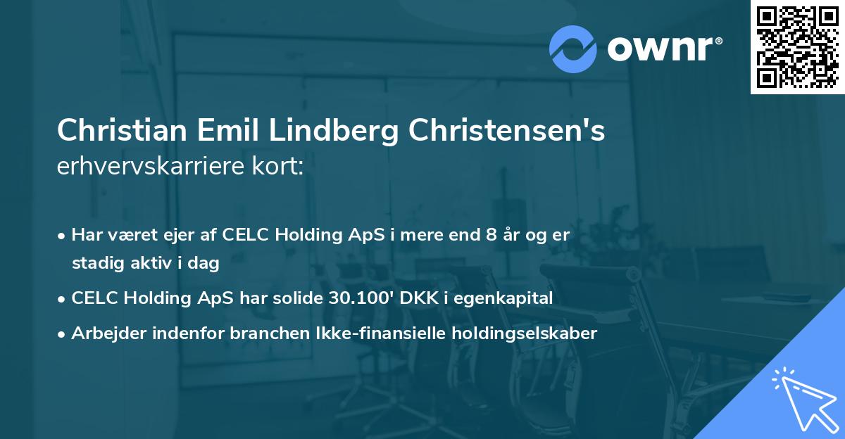 Christian Emil Lindberg Christensen's erhvervskarriere kort