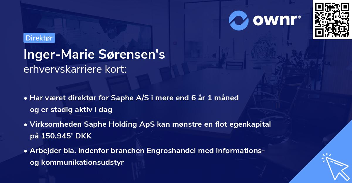 Inger-Marie Sørensen's erhvervskarriere kort