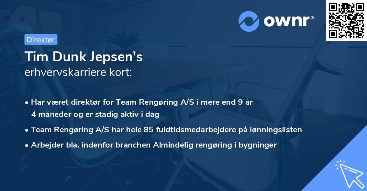 Tim Dunk Jepsen's erhvervskarriere kort
