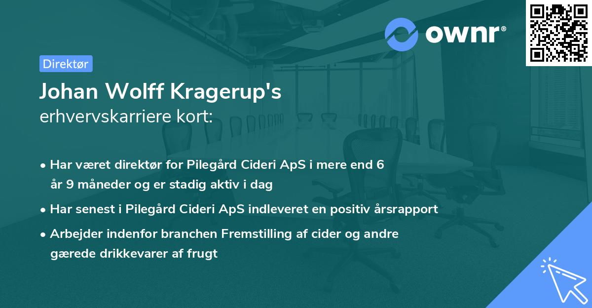 Johan Wolff Kragerup's erhvervskarriere kort