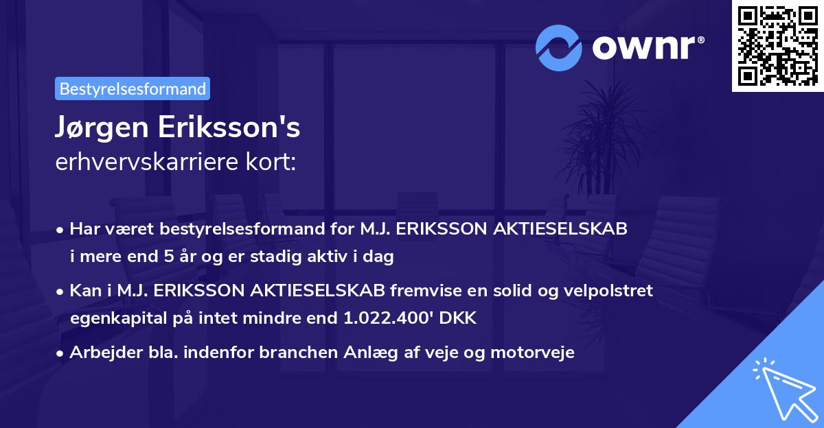 Jørgen Eriksson's erhvervskarriere kort