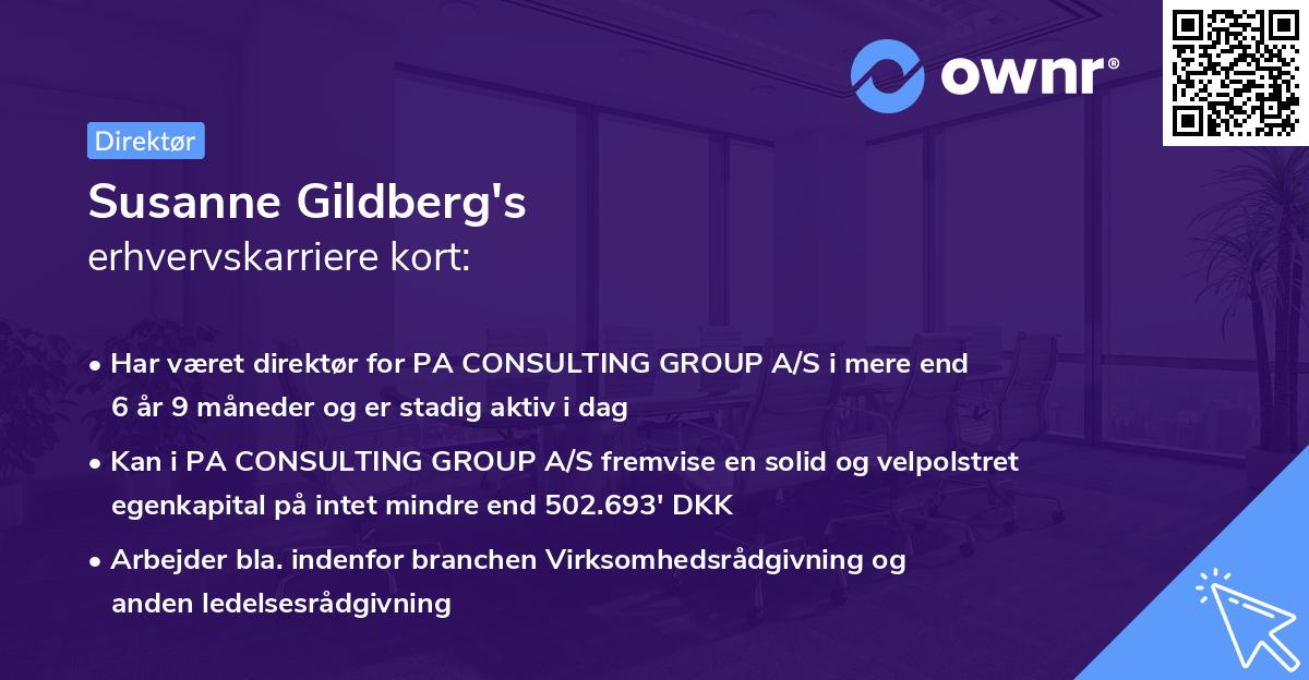Susanne Gildberg's erhvervskarriere kort