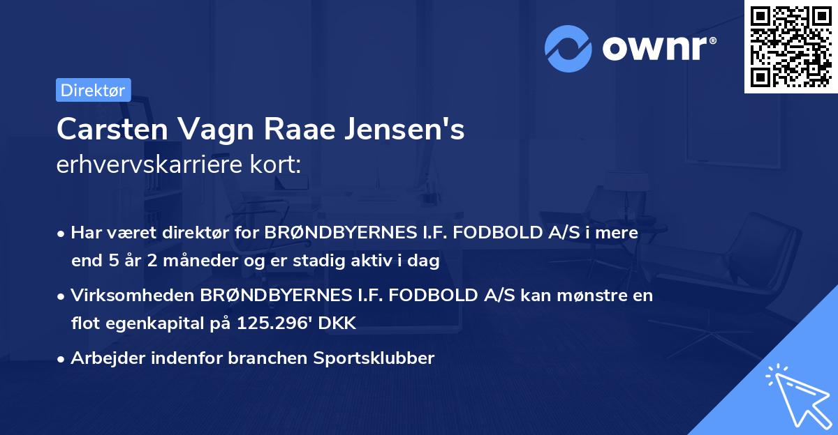 Carsten Vagn Raae Jensen's erhvervskarriere kort