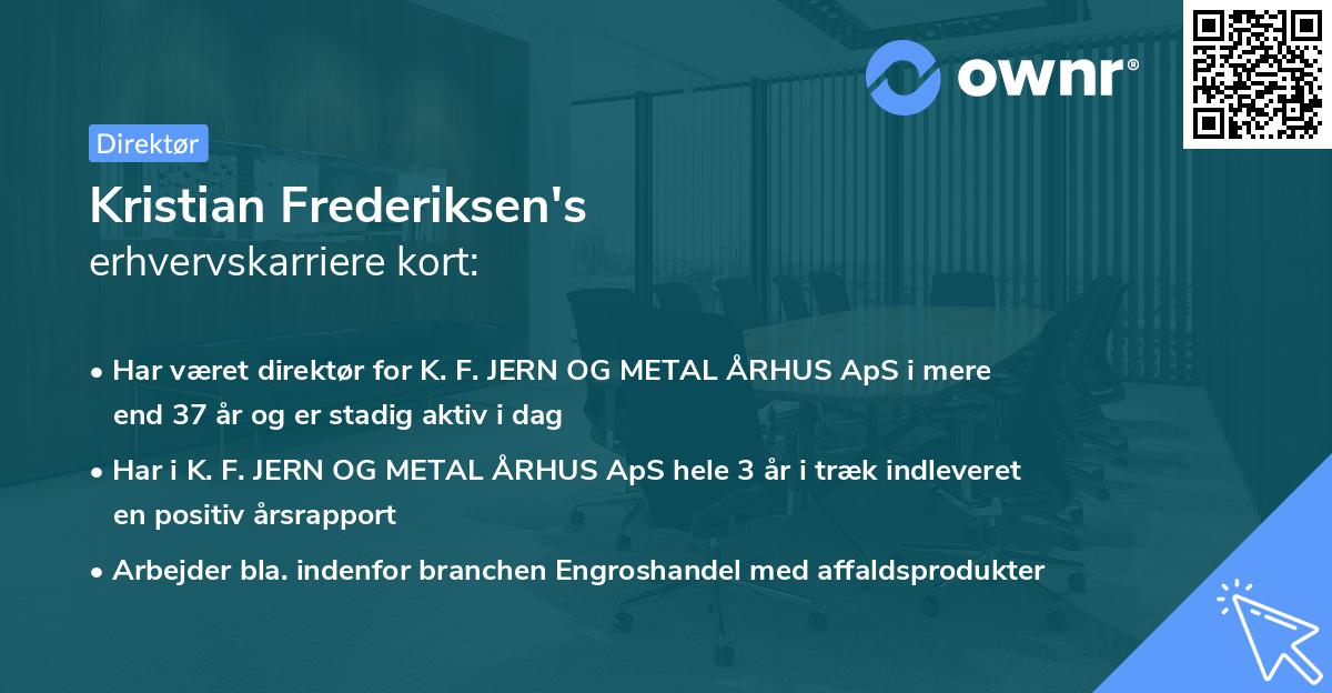 Kristian Frederiksen's erhvervskarriere kort