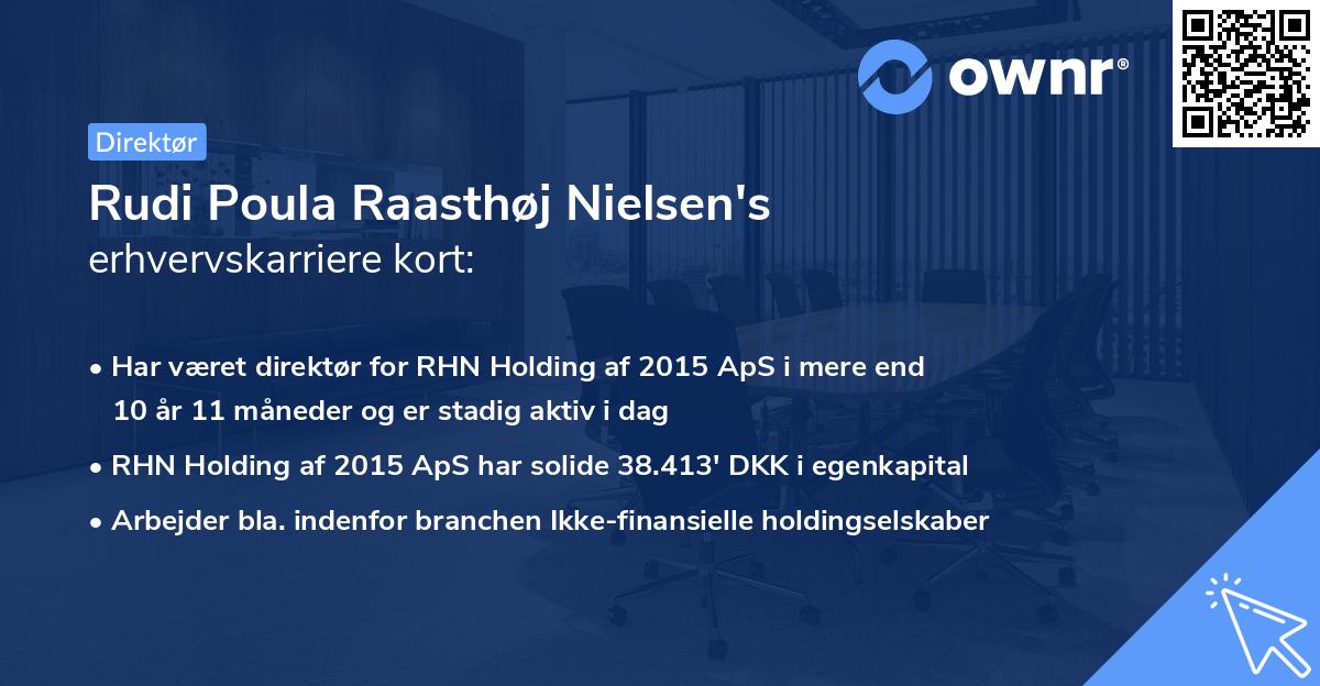 Rudi Poula Raasthøj Nielsen's erhvervskarriere kort