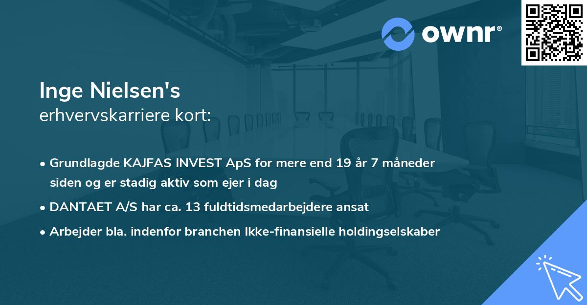 Inge Nielsen's erhvervskarriere kort