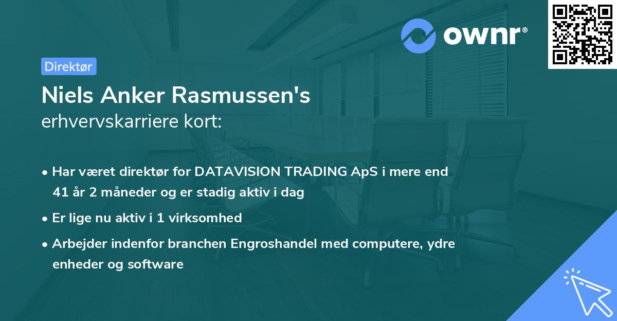 Niels Anker Rasmussen's erhvervskarriere kort