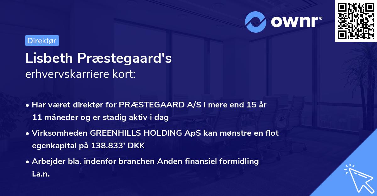 Lisbeth Præstegaard's erhvervskarriere kort