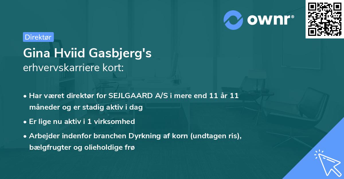 Gina Hviid Gasbjerg's erhvervskarriere kort