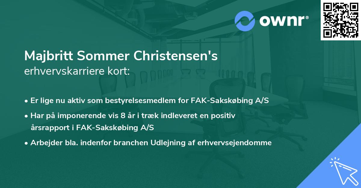 Majbritt Sommer Christensen's erhvervskarriere kort