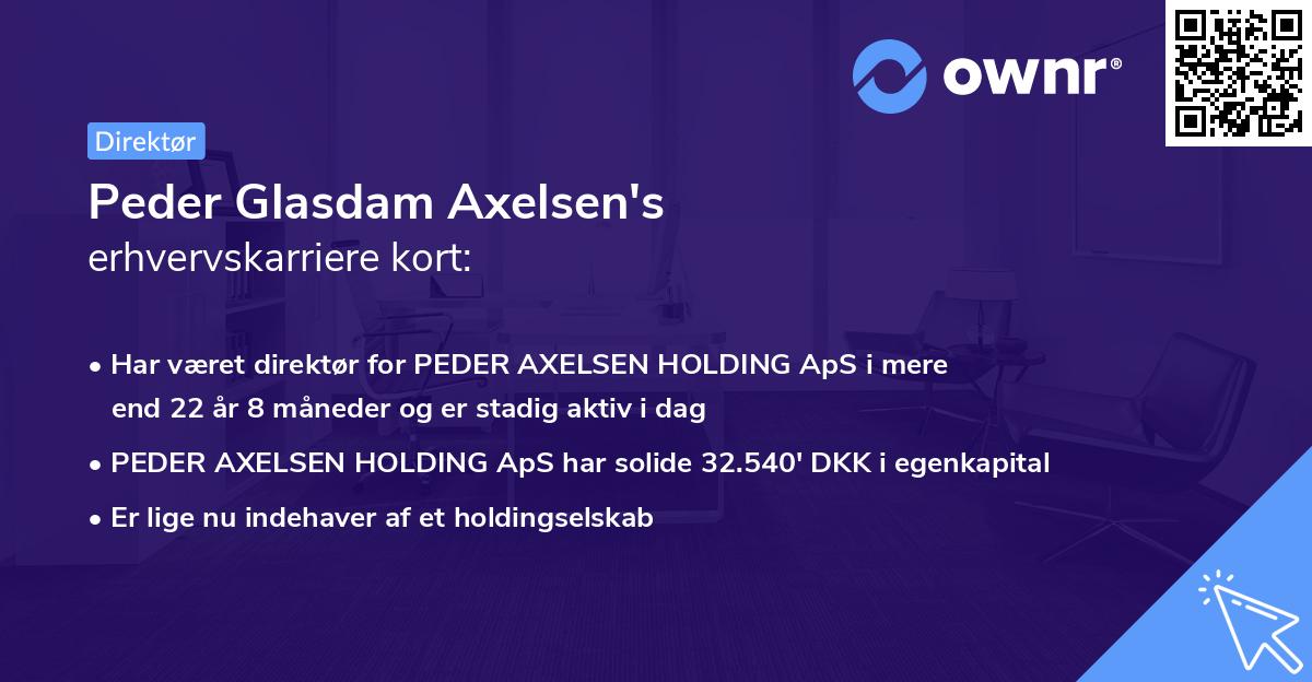 Peder Glasdam Axelsen's erhvervskarriere kort