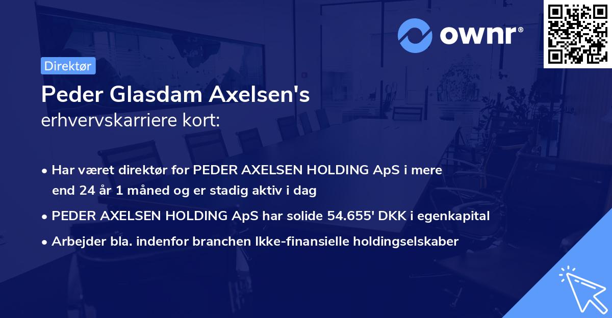 Peder Glasdam Axelsen's erhvervskarriere kort