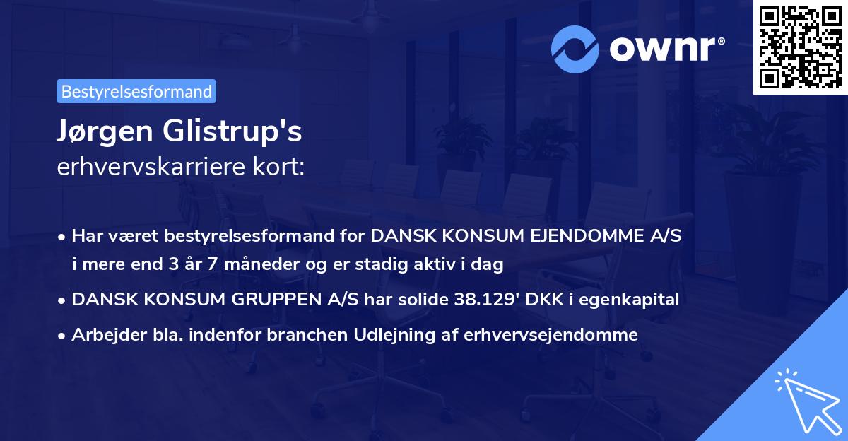 Jørgen Glistrup's erhvervskarriere kort