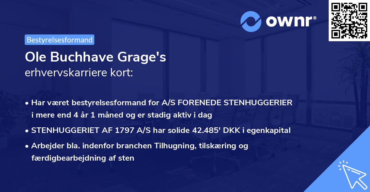 Ole Buchhave Grage's erhvervskarriere kort