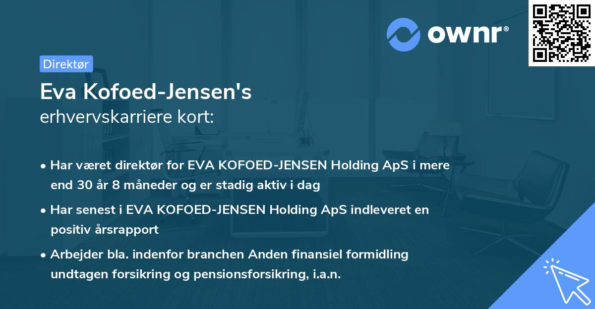 Eva Kofoed-Jensen's erhvervskarriere kort