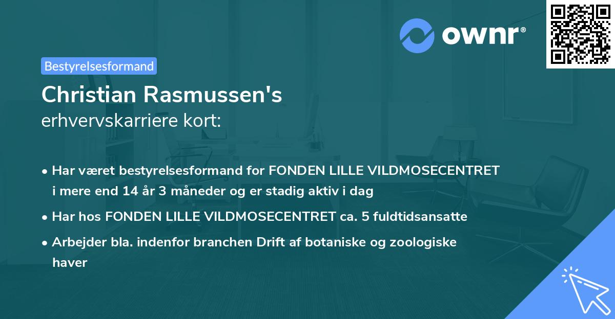 Christian Rasmussen's erhvervskarriere kort