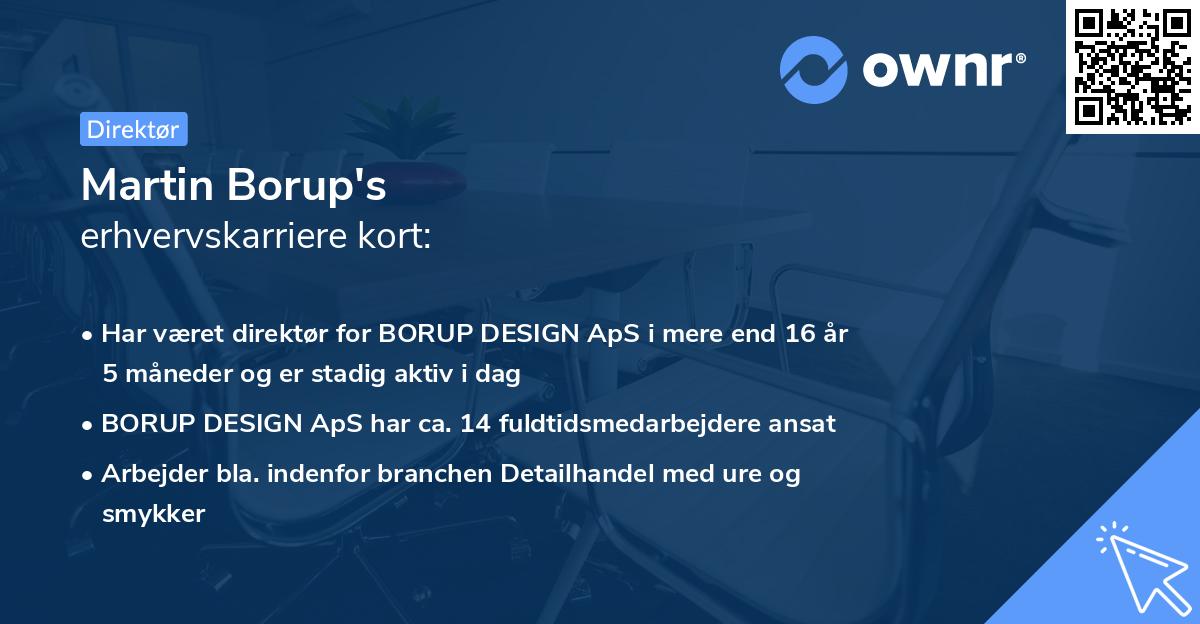 Martin Borup's erhvervskarriere kort
