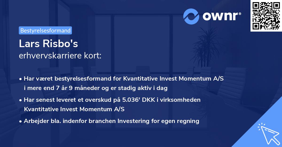 Lars Risbo's erhvervskarriere kort