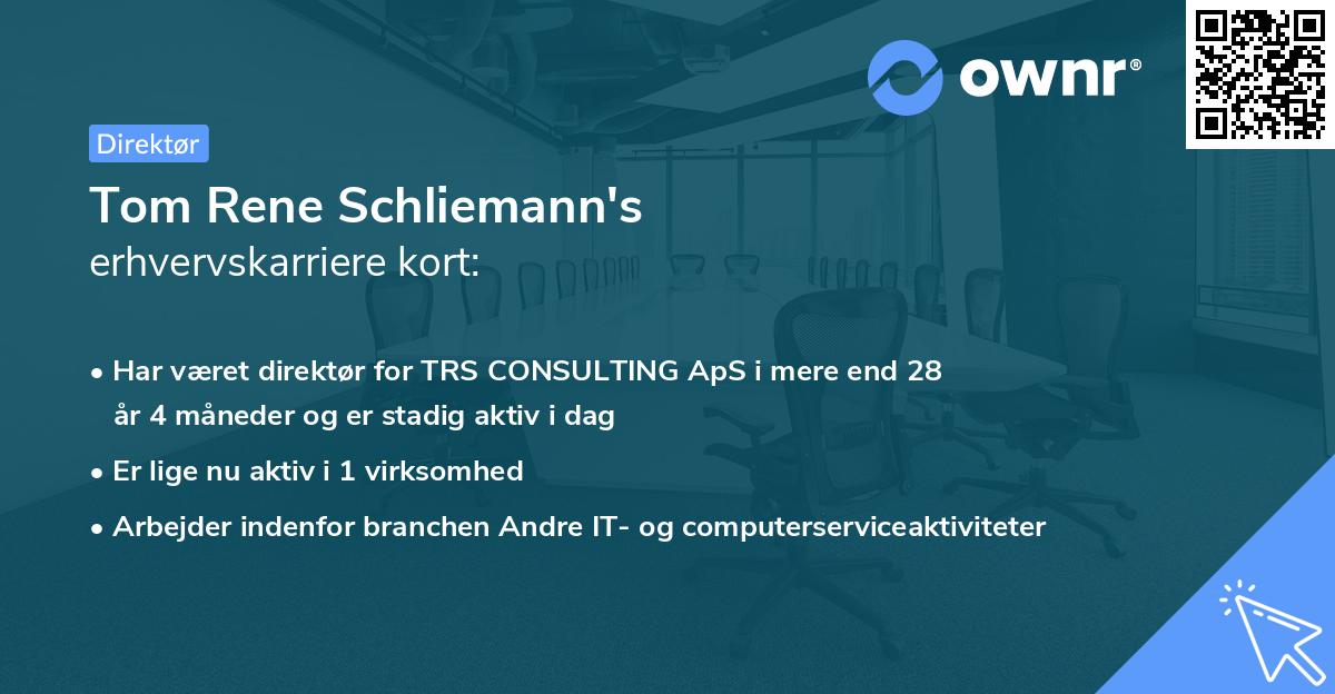 Tom Rene Schliemann's erhvervskarriere kort