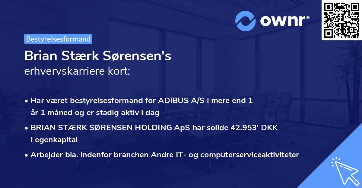 Brian Stærk Sørensen's erhvervskarriere kort