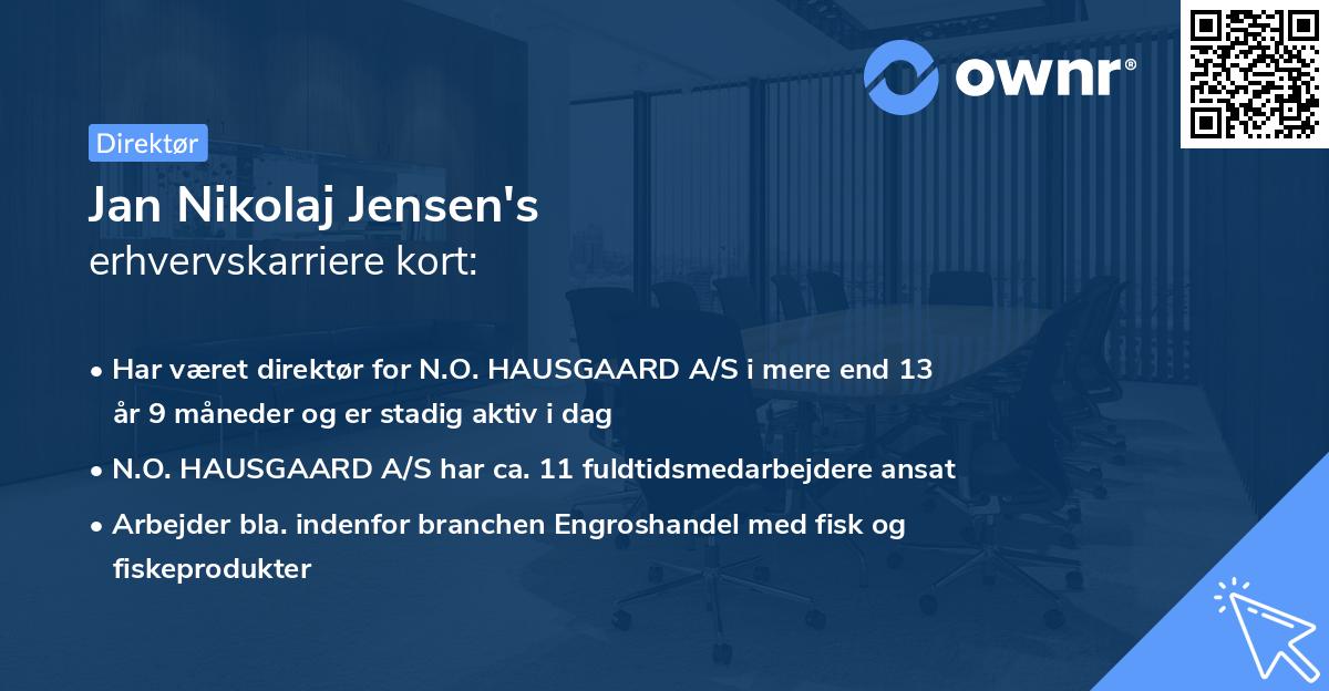 Jan Nikolaj Jensen's erhvervskarriere kort