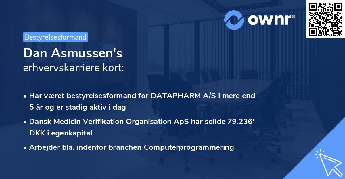 Dan Asmussen's erhvervskarriere kort