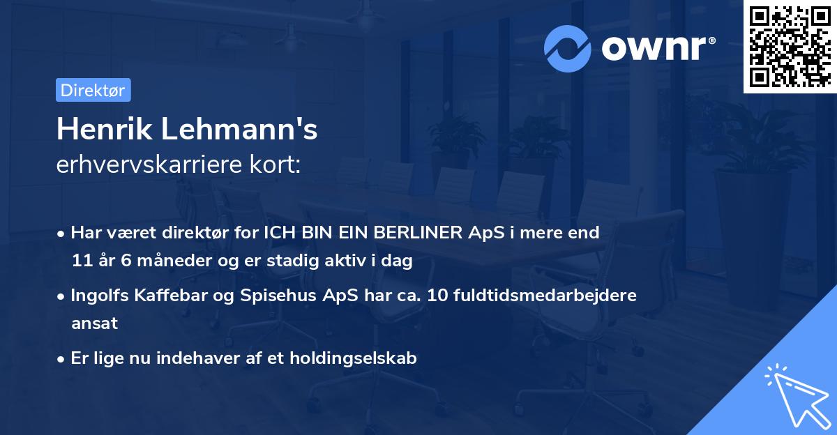 Henrik Lehmann's erhvervskarriere kort