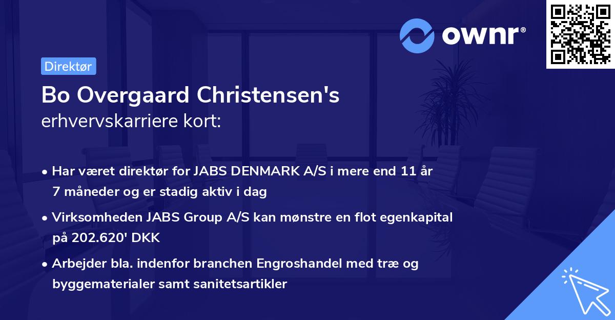 Bo Overgaard Christensen's erhvervskarriere kort