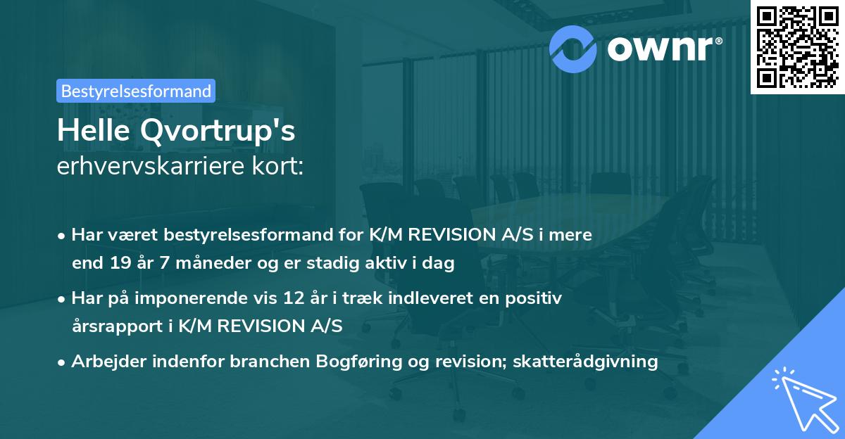 Helle Qvortrup's erhvervskarriere kort