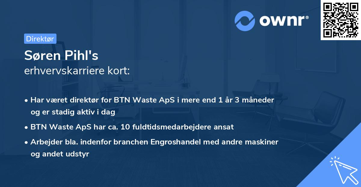 Søren Pihl's erhvervskarriere kort