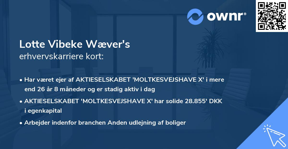 Lotte Vibeke Wæver's erhvervskarriere kort