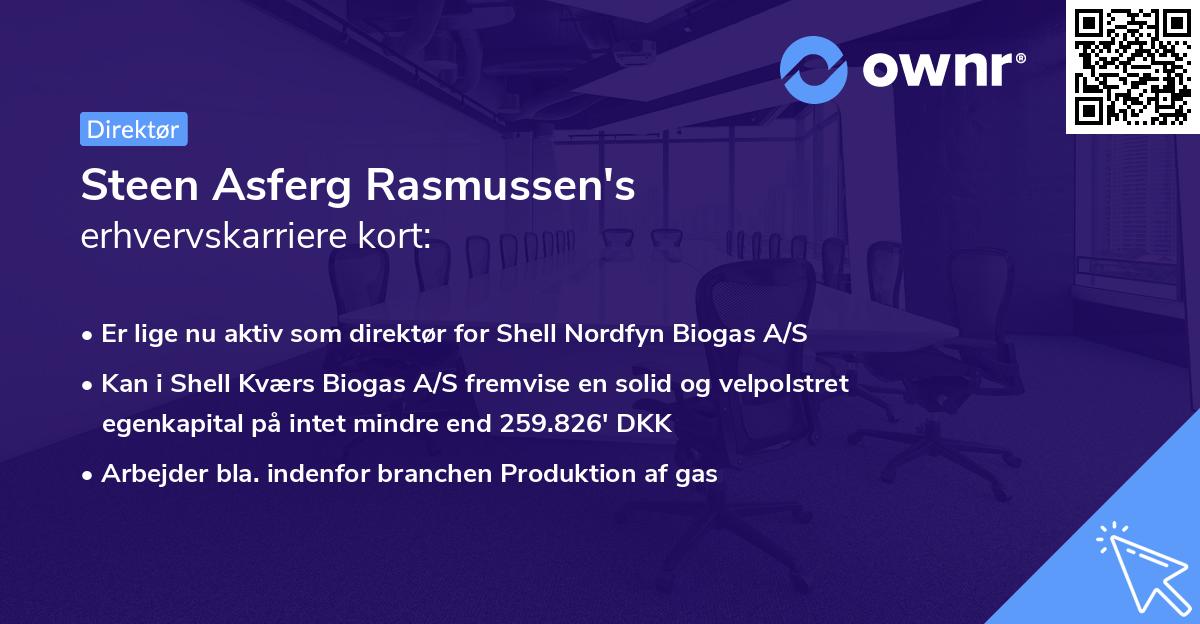 Steen Asferg Rasmussen's erhvervskarriere kort
