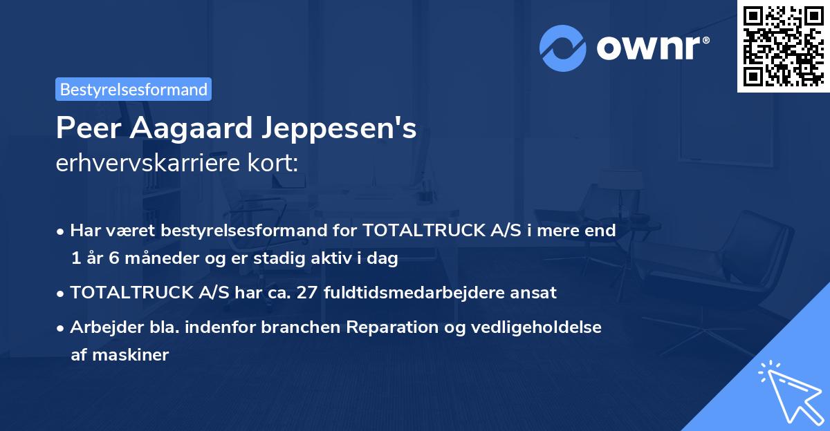 Peer Aagaard Jeppesen's erhvervskarriere kort